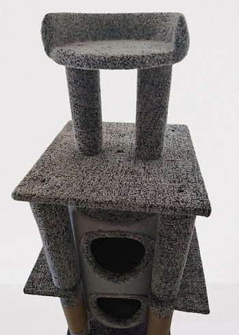 Gri Çok Katlı Kedi Tırmalama ve Oyun Evi - Görsel 7
