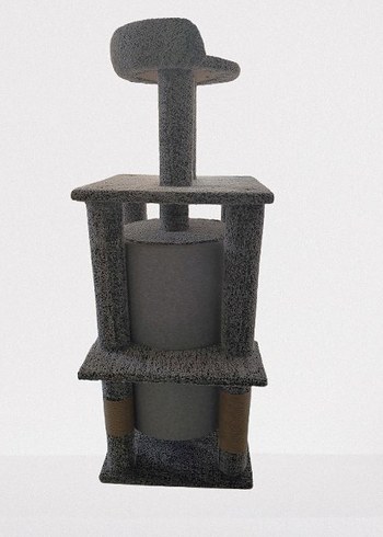 Gri Çok Katlı Kedi Tırmalama ve Oyun Evi - Görsel 6