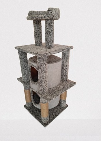 Gri Çok Katlı Kedi Tırmalama ve Oyun Evi - Görsel 2