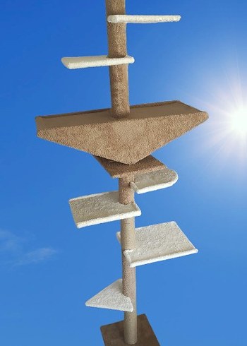 Gri ve Kahverengi Kedi Tırmalama ve Tırmanma Ağacı - Görsel 2