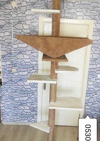 Gri ve Kahverengi Kedi Tırmalama ve Tırmanma Ağacı - Görsel 3