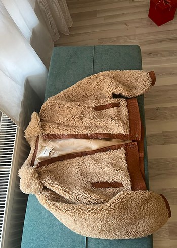 m Beden Kahverengi Peluş Kadın Ceket