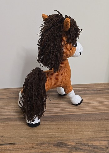 Kahverengi Örme At Peluş Oyuncak - Görsel 3