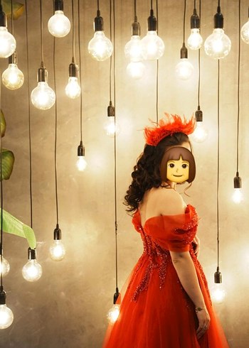 Kırmızı Nişan/Kına Abiye Elbisesi  1 Kez Giyildi - Görsel 4