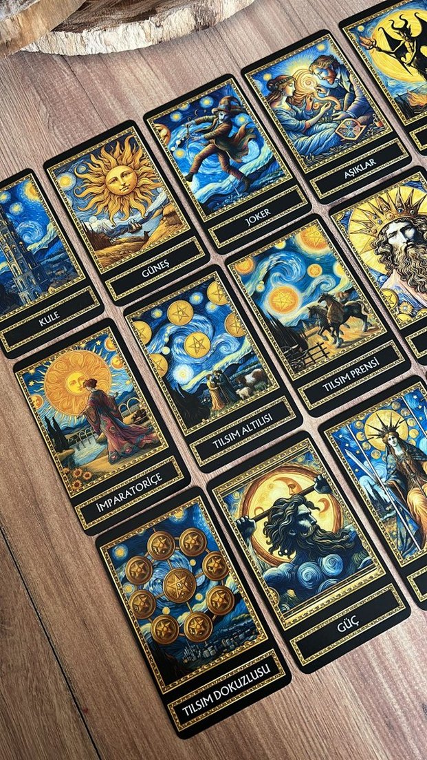 Van Gogh Yıldızlı Gece Temalı Tarot Destesi - Görsel 2