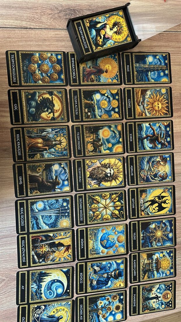 Van Gogh Yıldızlı Gece Temalı Tarot Destesi - Görsel 4