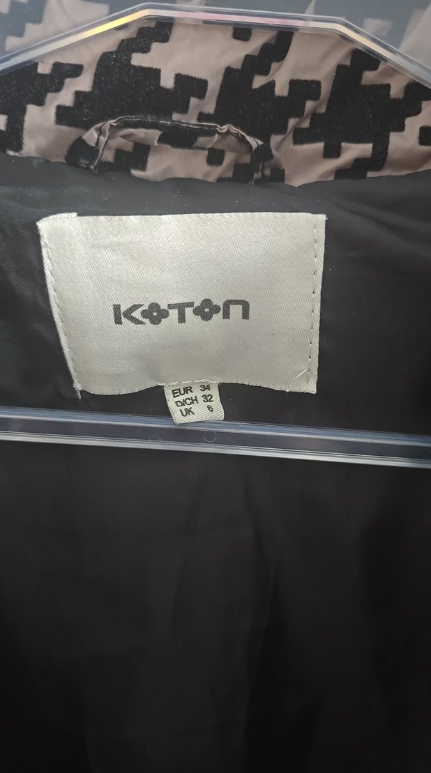 Koton Kazayağı Desenli Uzun Kaban - Görsel 3