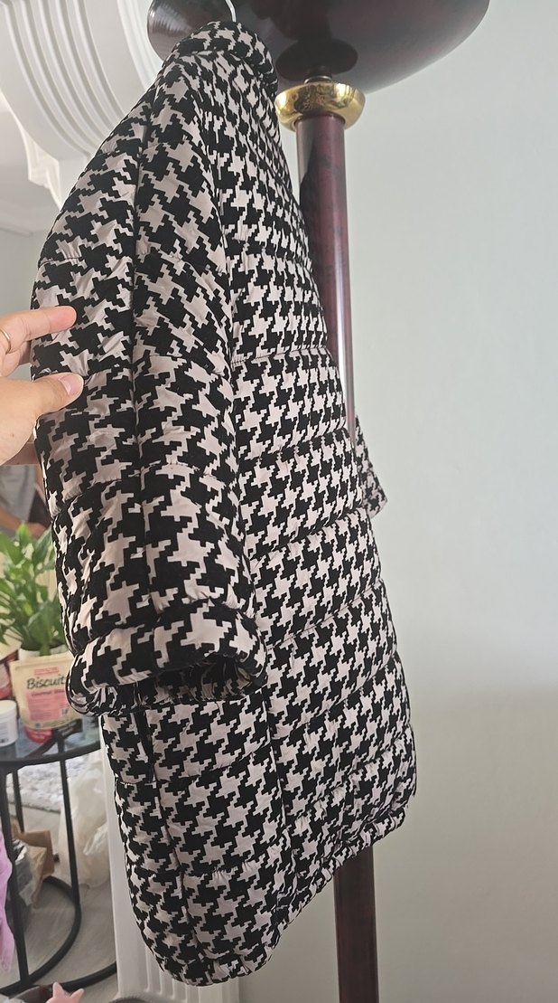 Koton Kazayağı Desenli Uzun Kaban - Görsel 5