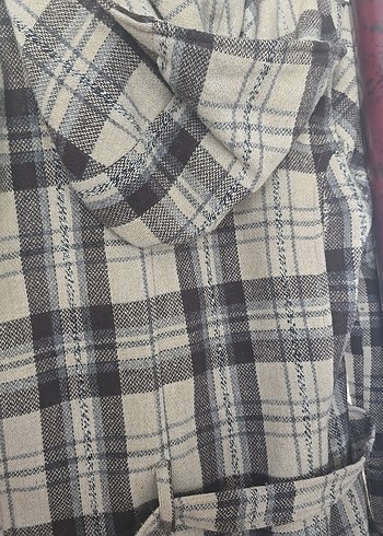 Ekoseli Çift Düğmeli Kaban - Görsel 6