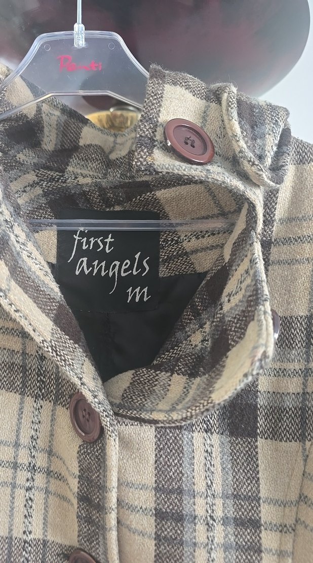 Ekoseli Çift Düğmeli Kaban - Görsel 3