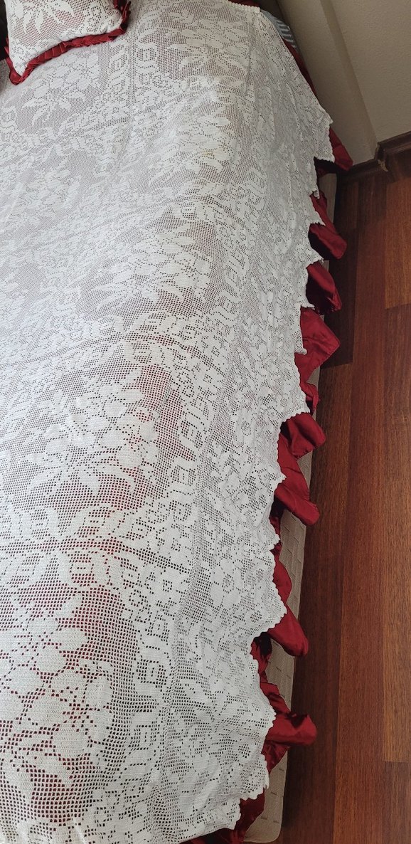 Dantel Saten Kumaşlı Yatak Örtüsü - Görsel 2