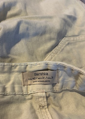 Bej Denim Kemerli Erkek Bermuda Şort - Görsel 4