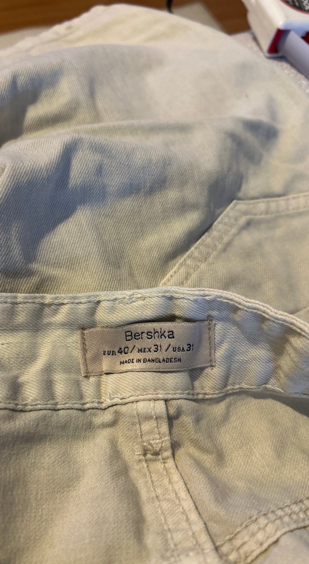 Bej Denim Kemerli Erkek Bermuda Şort - Görsel 4
