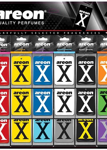 Areon X kendinden standli Çok Renkli Parfüm Kartları 72 adet