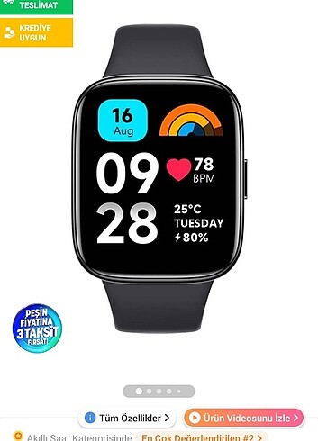 Redmi Watch 3 Active Akıllı Saat (Hediye kılıf)