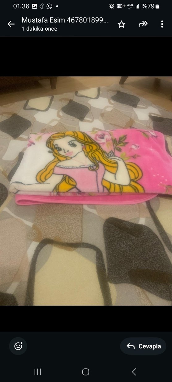 Pembe Baskılı Çocuk Battaniyesi 6 ay kullanılmış görseldeki gibi - Görsel 4