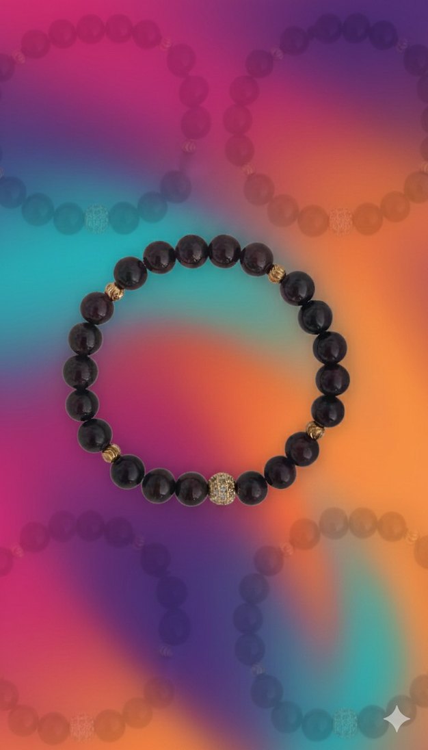 granat lal taşı bileklik - Görsel 3