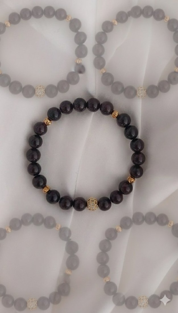 granat lal taşı bileklik - Görsel 4