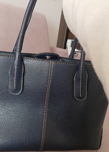 Klasik Mavi Deri Kadın Çanta - Görsel 4