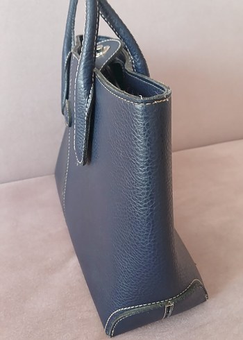Klasik Mavi Deri Kadın Çanta - Görsel 2