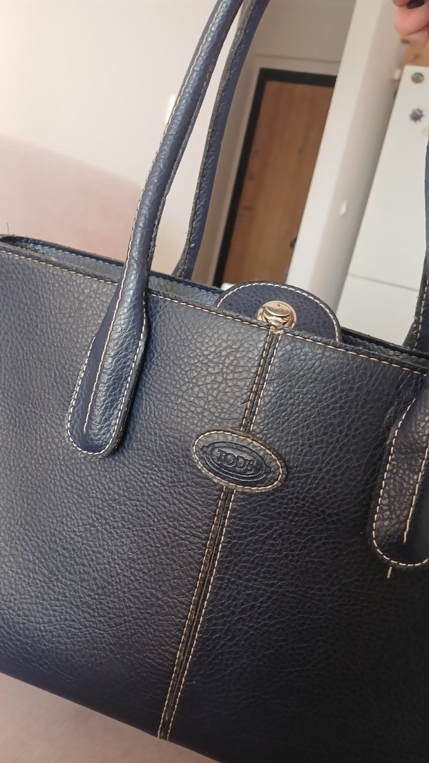 Klasik Mavi Deri Kadın Çanta - Görsel 3