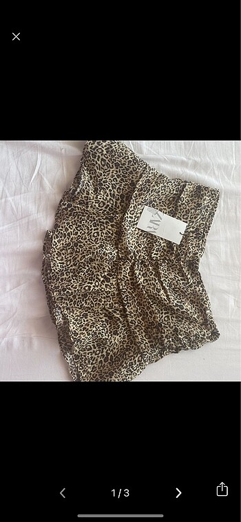 zara leoparlı şort etek