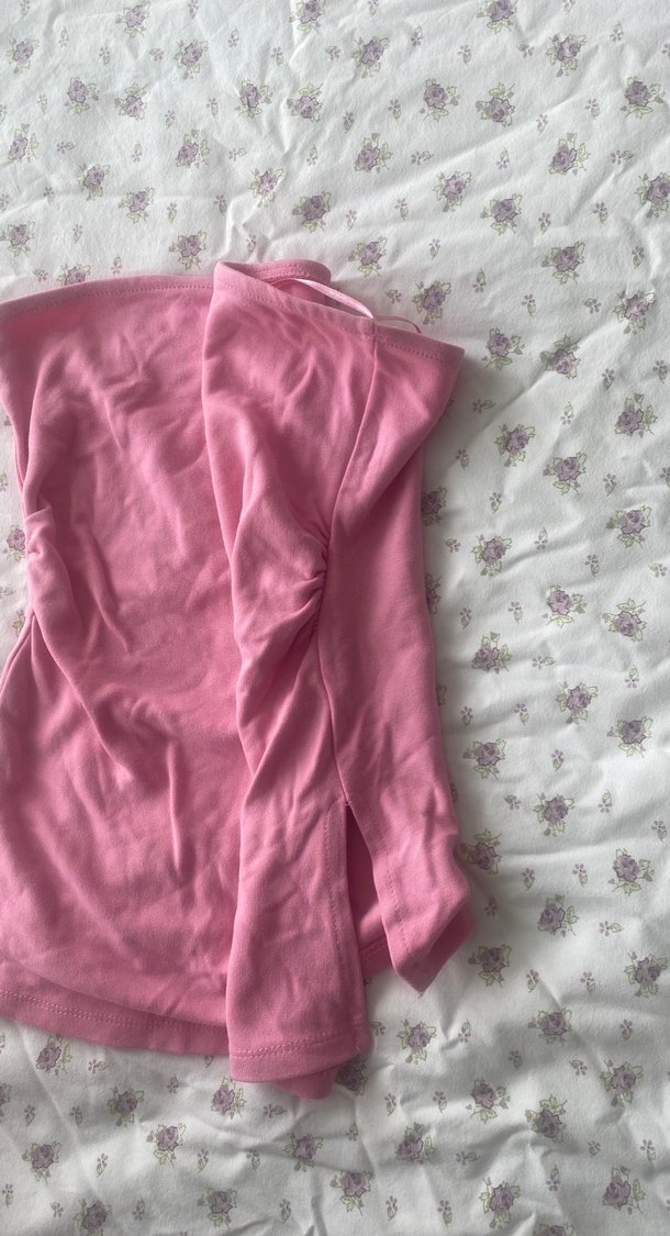 pembe straplez üst - Görsel 3