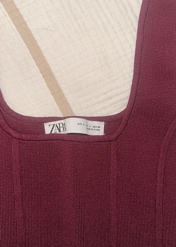 s Beden Bordo Kadın Triko Crop Top