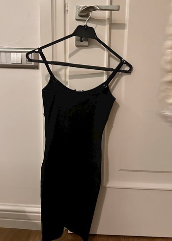 Calvin Klein Kadın Siyah Midi Mini Elbise Fermuarlı