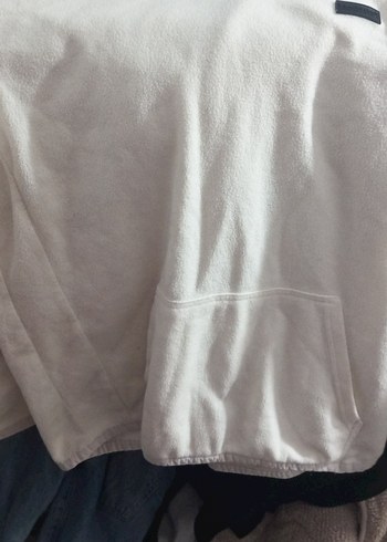 Erkek Beyaz Uzun Kollu Rahat Sweatshirt