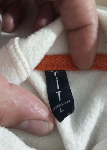 l Beden beyaz Renk Erkek Beyaz Uzun Kollu Rahat Sweatshirt