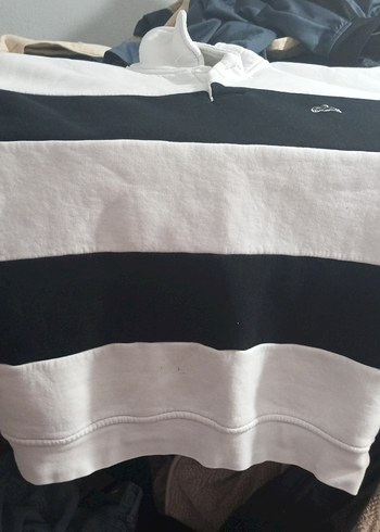 Erkek Uzun Kollu Siyah Beyaz Çizgili Kazak - Görsel 4