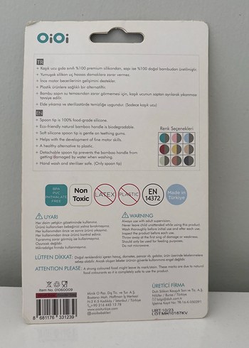 OiOi Bambu Saplı Silikon Çocuk Kaşık Seti