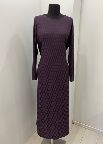 Uzun Mor Kadın Elbise - Ofis Şıklığı - Görsel 2