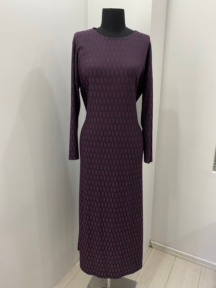 Uzun Mor Kadın Elbise - Ofis Şıklığı - Görsel 2