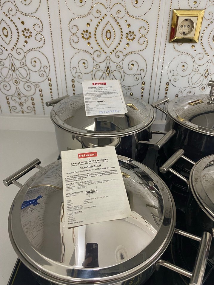 Paslanmaz Çelik 4'lü Tencere 1 tava toplam 9 parça set - Görsel 2