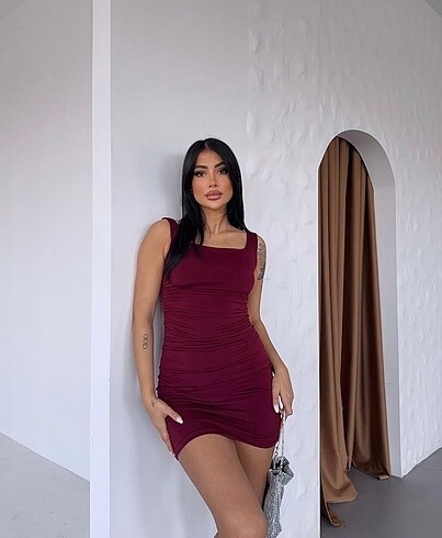 S beden bordo elbise