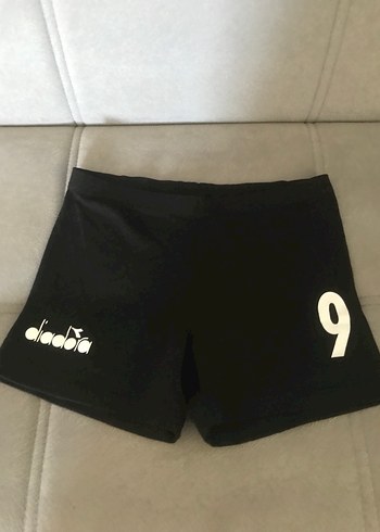 Siyah Baskılı Spor Mini Şort