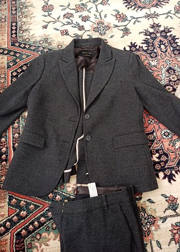 Massimo Dutti Koyu Gri Ceket Takim Pantolon Ceket