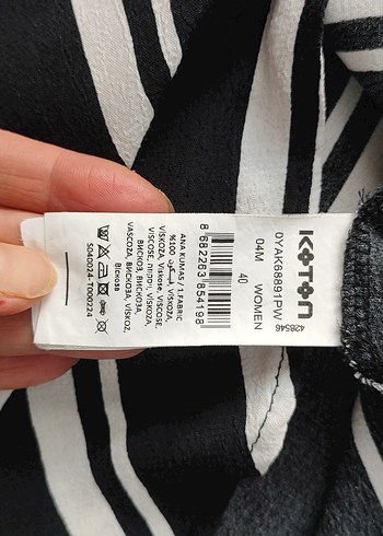 Siyah Beyaz Çizgili  Kadın Bluz - Görsel 6