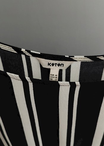 Siyah Beyaz Çizgili  Kadın Bluz - Görsel 3