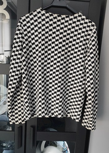 Kadın Siyah Beyaz Desenli Ceket - Görsel 5