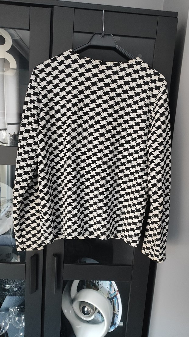 Kadın Siyah Beyaz Desenli Ceket - Görsel 5