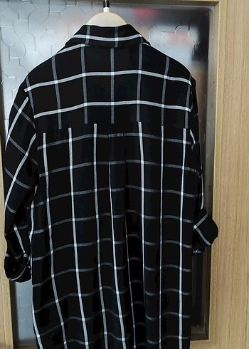 Siyah Kareli Pamuklu Kadın Gömlek - Görsel 4