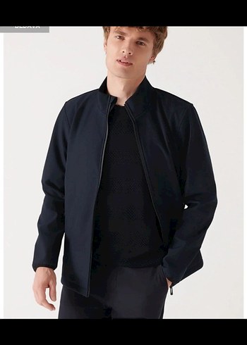 Avva Erkek lacivert fermuarlı softshel günlük ceket/mont - Görsel 10