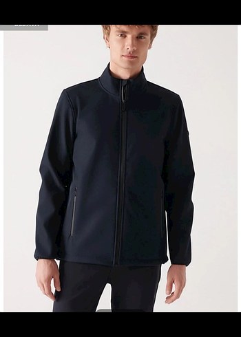 Avva Erkek lacivert fermuarlı softshel günlük ceket/mont - Görsel 13