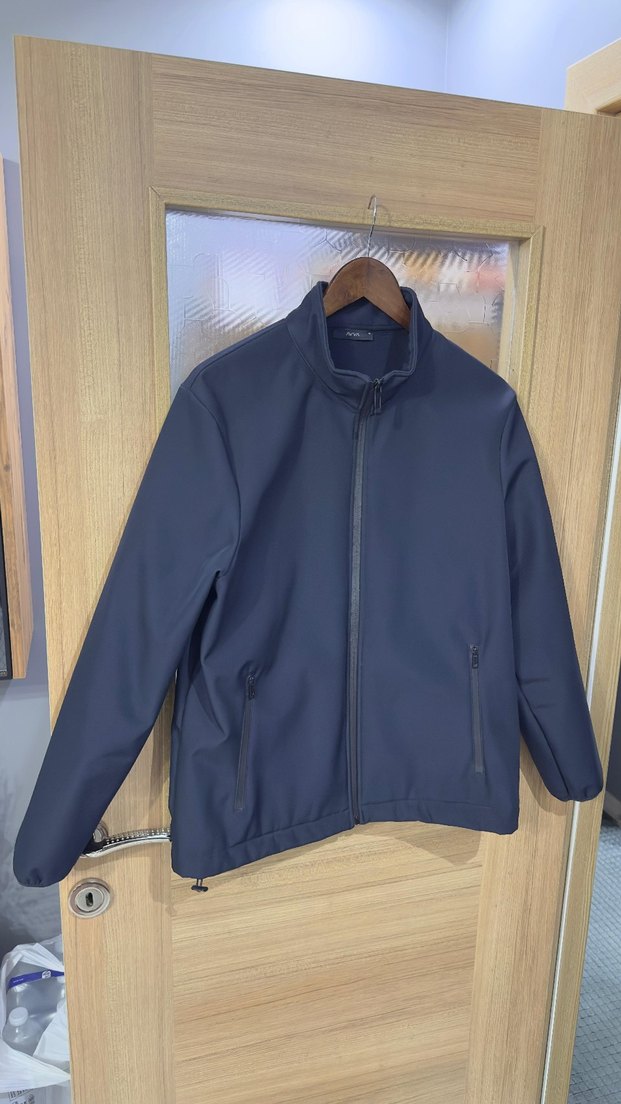 Avva Erkek lacivert fermuarlı softshel günlük ceket/mont - Görsel 4