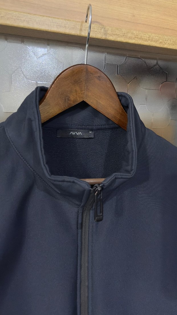 Avva Erkek lacivert fermuarlı softshel günlük ceket/mont - Görsel 5