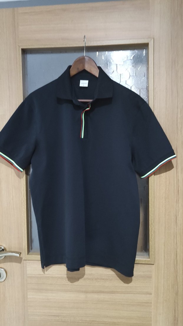 Lufian Erkek Siyah kısa Kollu Polo Tişört - Görsel 3