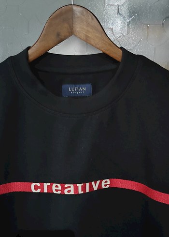 Siyah Erkek Sweatshirt Uzun Kol Street Wear Lufian - Görsel 3